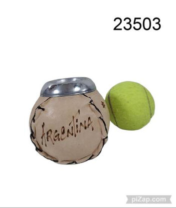 Imagen de MATE CALABASITA FORRADO CUERO "ARGENTINA" 11.25